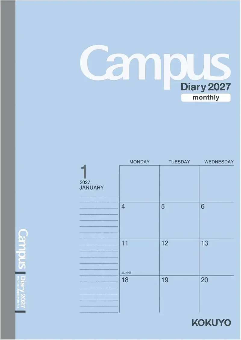 Kokuyo Campus Monthly Block Diary Planner A6 Size Garden Lemon