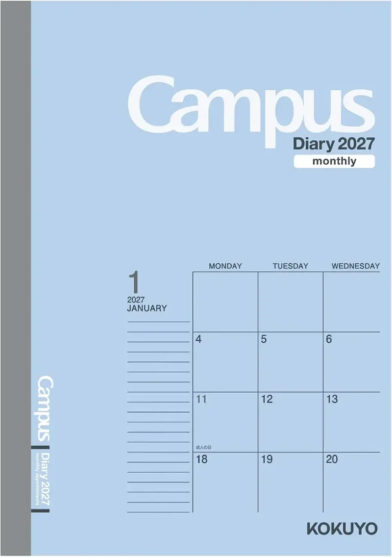 Kokuyo Campus Monthly Block Diary Planner A6 Size Garden Lemon