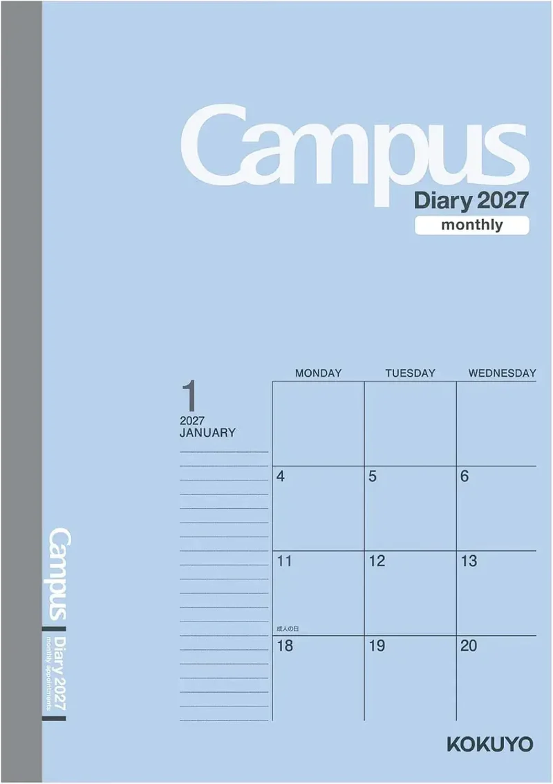 Kokuyo Campus Monthly Block Diary Planner A6 Size Garden Lemon