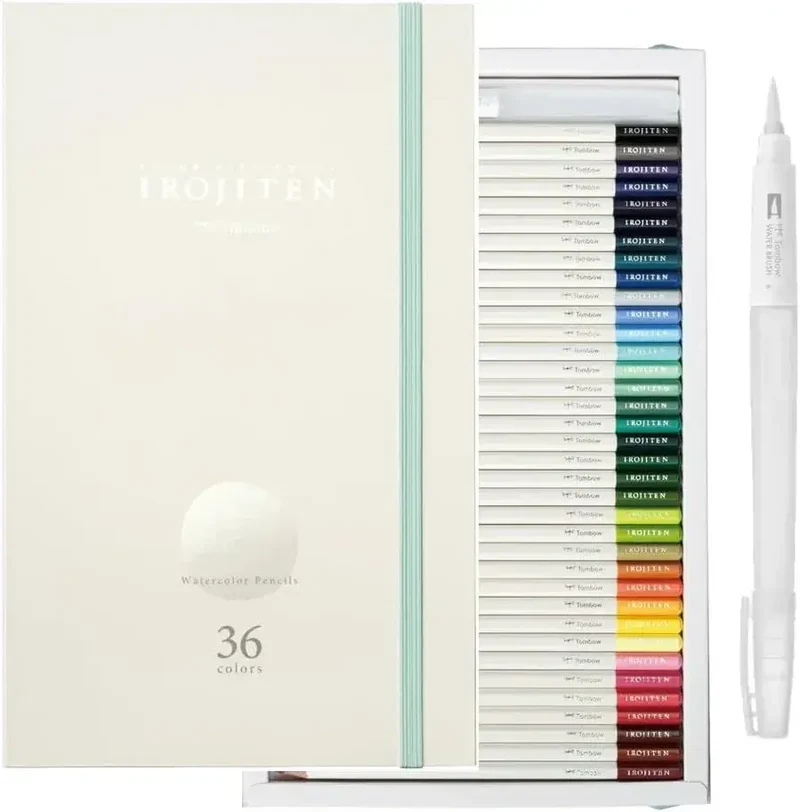 Tombow Color Dictionary Watercolor Pencils 12-Color Set Water Brush