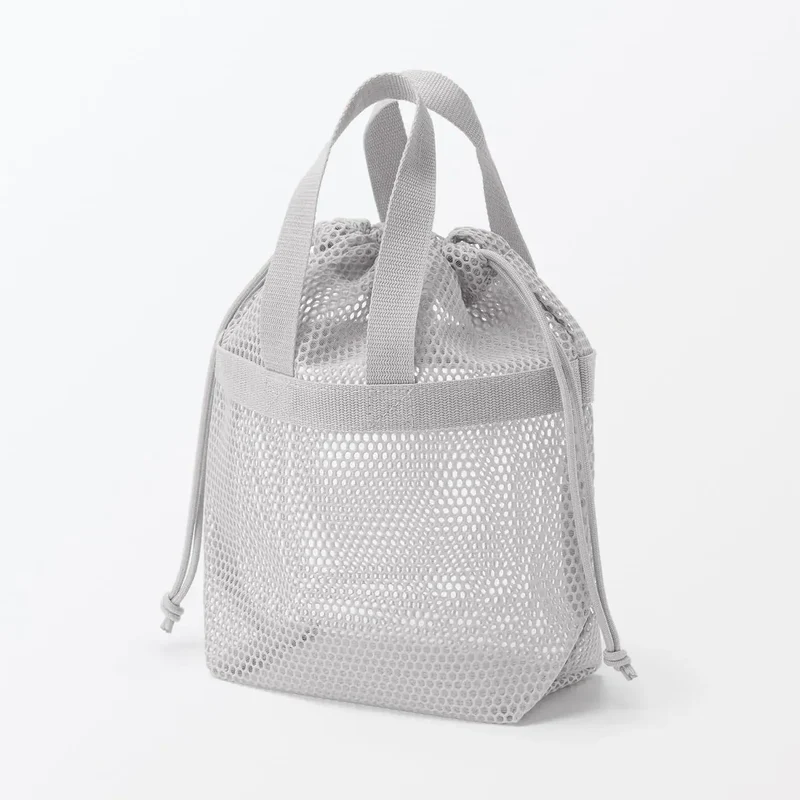 Muji 3D Mesh Drawstring Pouch with Handles Small Size
