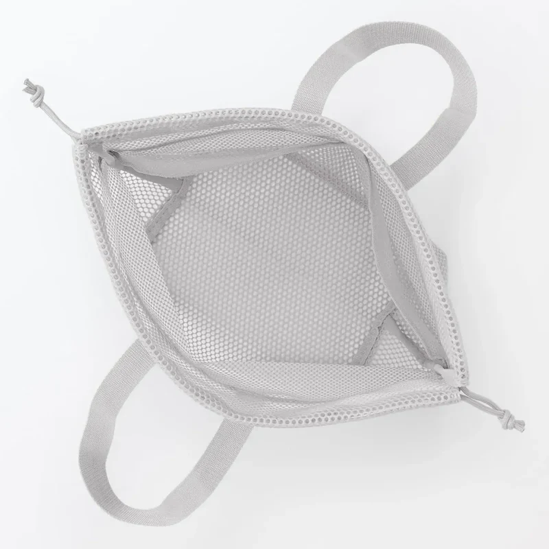 Muji 3D Mesh Drawstring Bag with Handles, Medium Size Pouch