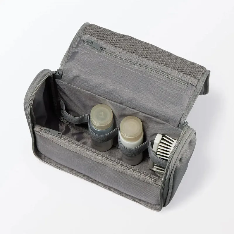 Muji Polyester Hanging Toiletry Case, Medium Gray Travel Organizer