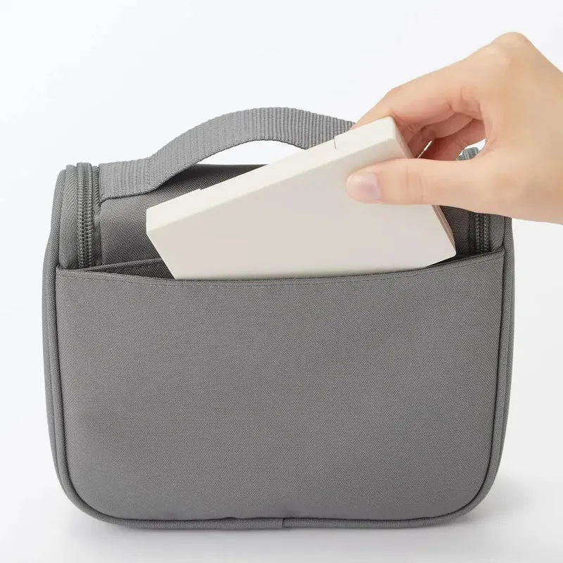 Muji Polyester Hanging Toiletry Case, Medium Gray Travel Organizer
