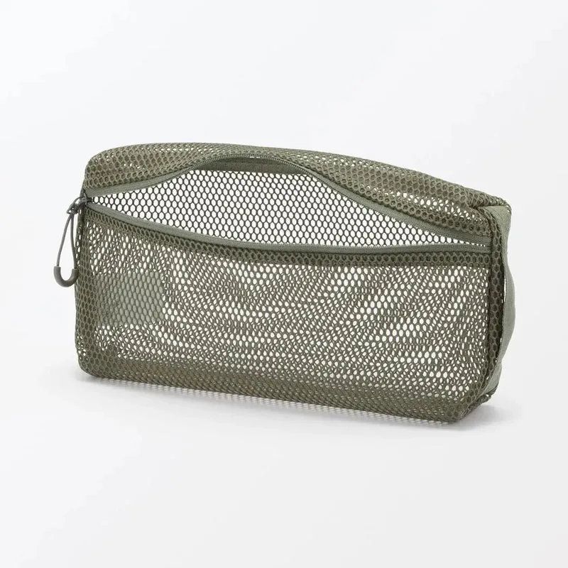 Muji 3D Mesh Case Protective Pouch M Size Khaki Organizer