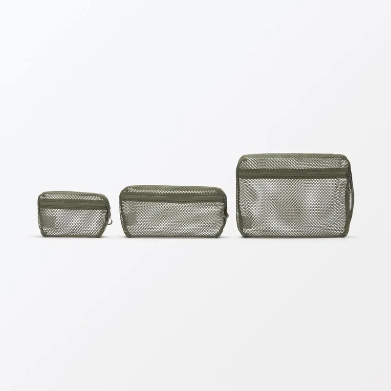 Muji 3D Mesh Case Protective Pouch M Size Khaki Organizer