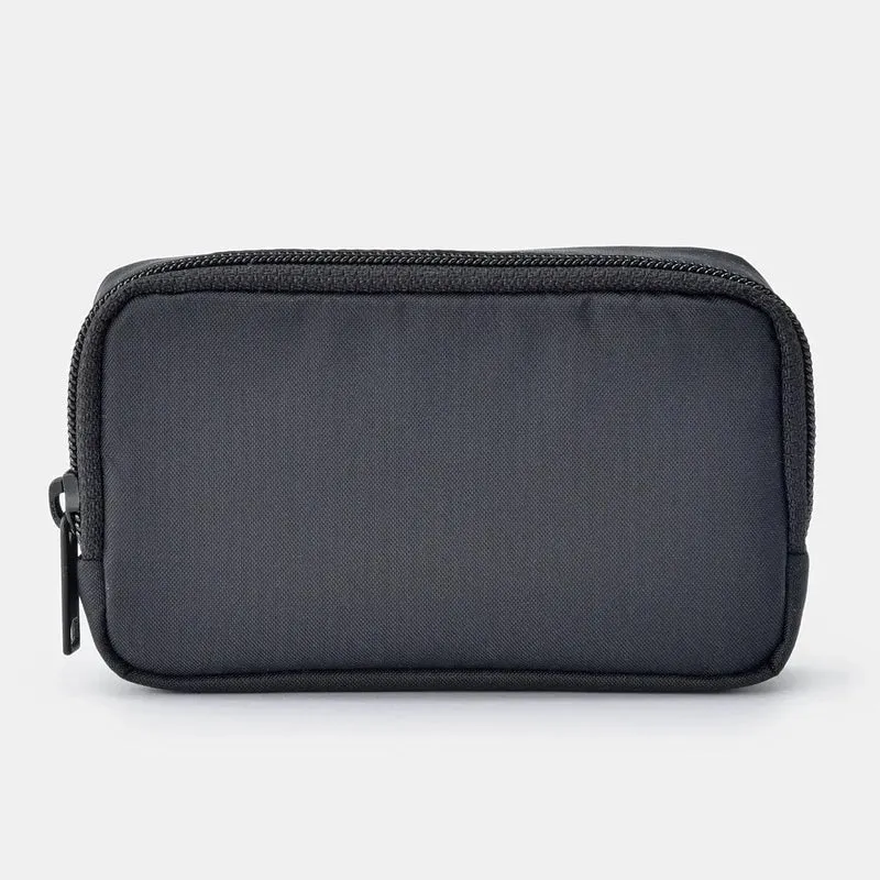 Muji Recycled Nylon Compact Pouch Black Storage 14x3.5x9cm