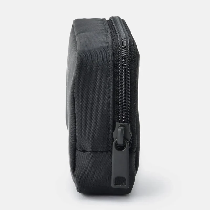 Muji Recycled Nylon Compact Pouch Black Storage 14x3.5x9cm