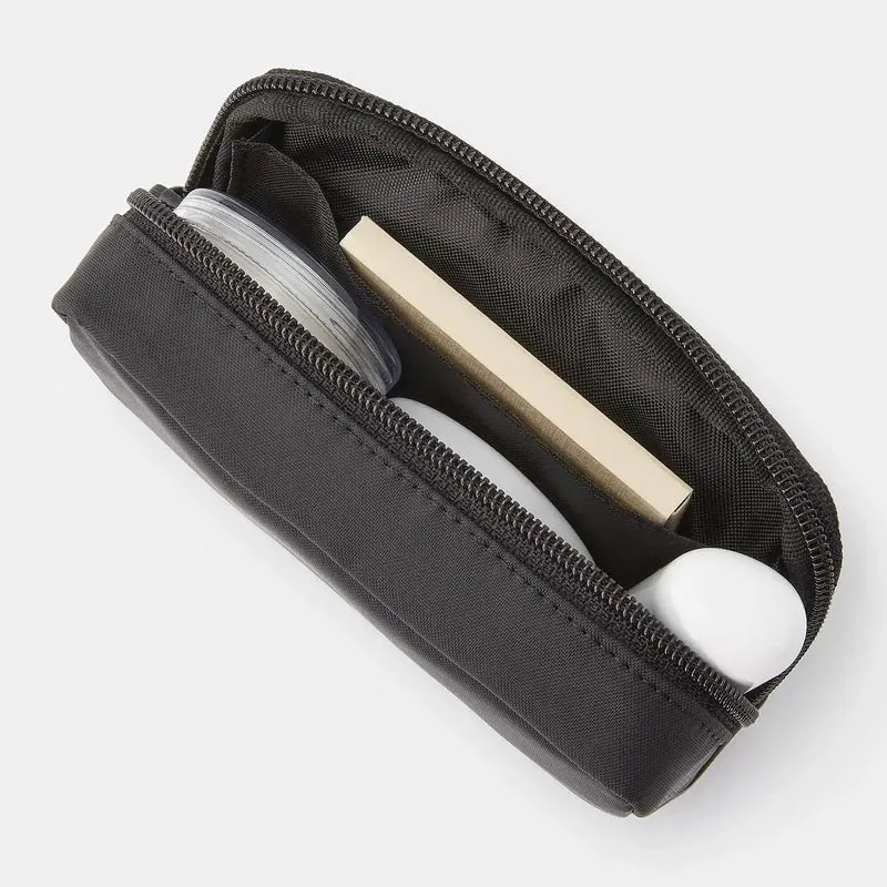 Muji Recycled Nylon Compact Pouch Black Storage 14x3.5x9cm