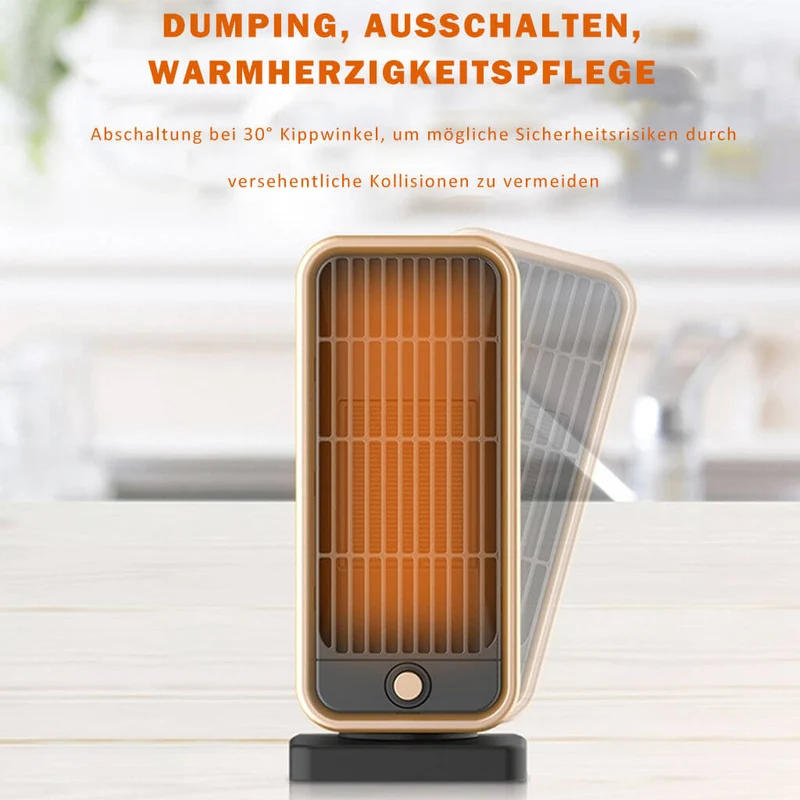 Mini Keramik-Heizlüfter Energiesparend 500W | Kleine Elektrische Heizung mit Thermostat & Oszillation