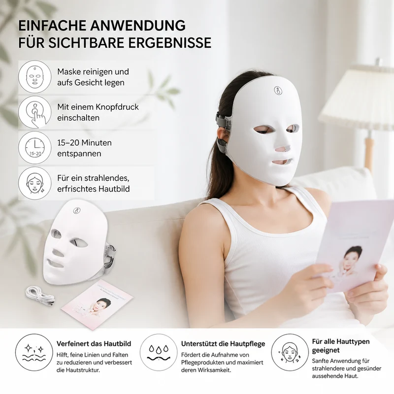 LED-Gesichtsmaske für Lichttherapie
