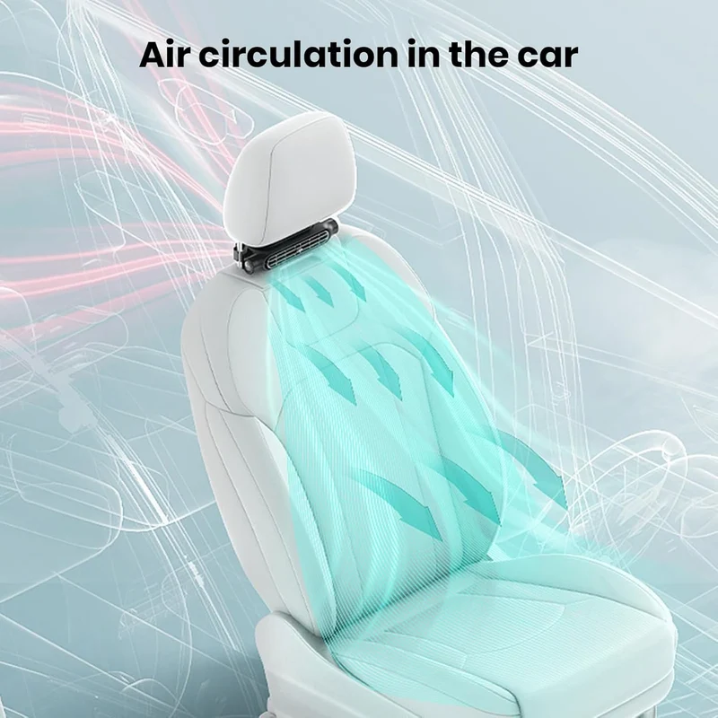 Auto USB Lüfter – Flügelloser Kopfstützen Ventilator mit 3 Stufen & USB-Anschluss