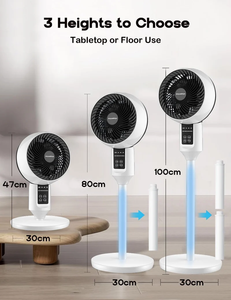 Standventilator – Leiser 3D Ventilator mit Fernbedienung und Höhenverstellung