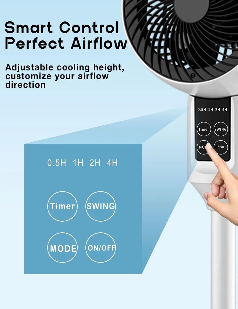 Standventilator – Leiser 3D Ventilator mit Fernbedienung und Höhenverstellung