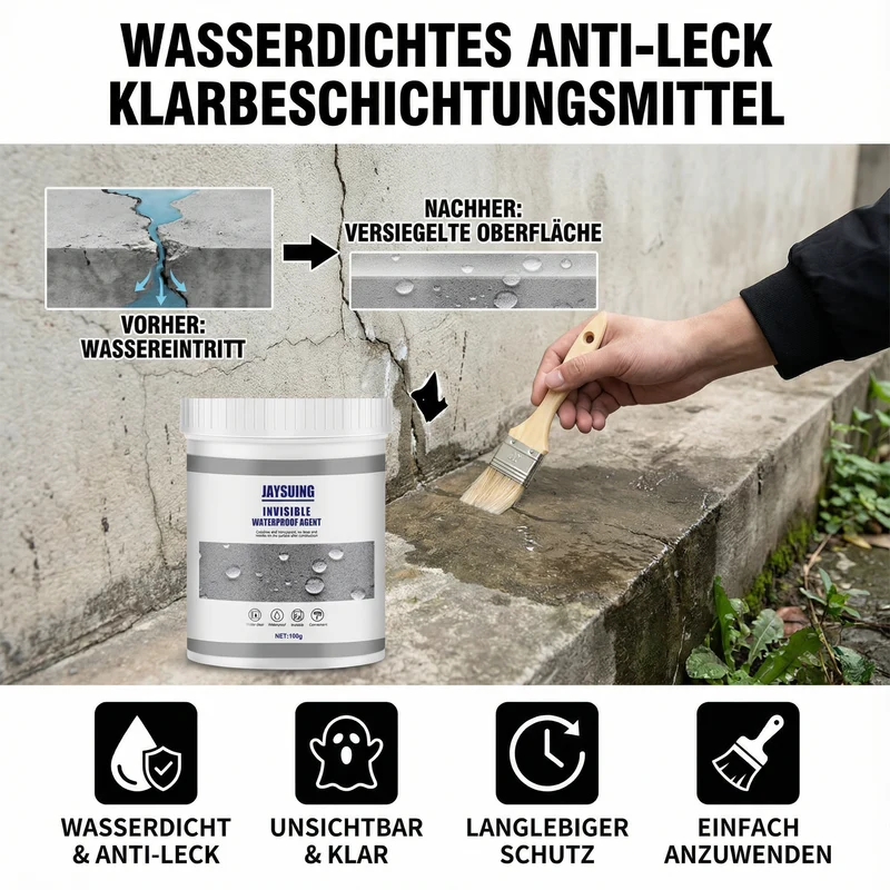 Transparente wasserfeste Anti-Leck-Beschichtung zur Abdichtung von Rissen und zum dauerhaften Oberflächenschutz