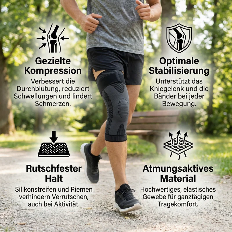 Kompressions-Kniebandage zur Gelenkunterstützung