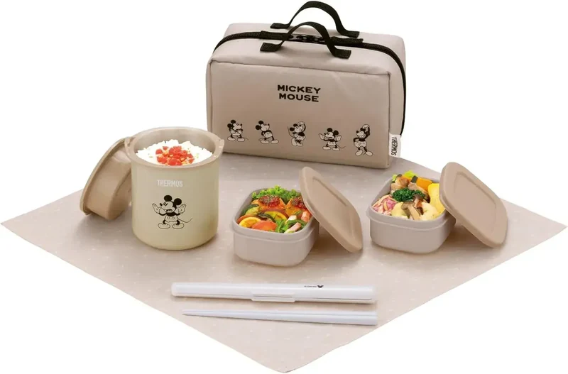 THERMOS Thermal Lunch Box 250ml Mickey Light Beige Complete Set