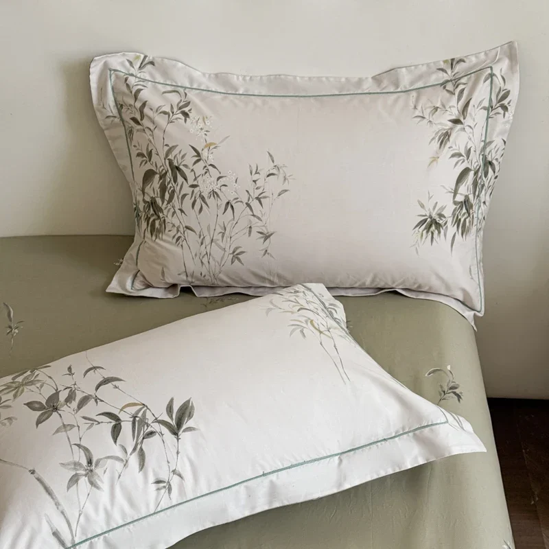 Egyptian Cotton Bettwäsche 3-teilig – Blumenmuster mit 2 Kissenbezügen
