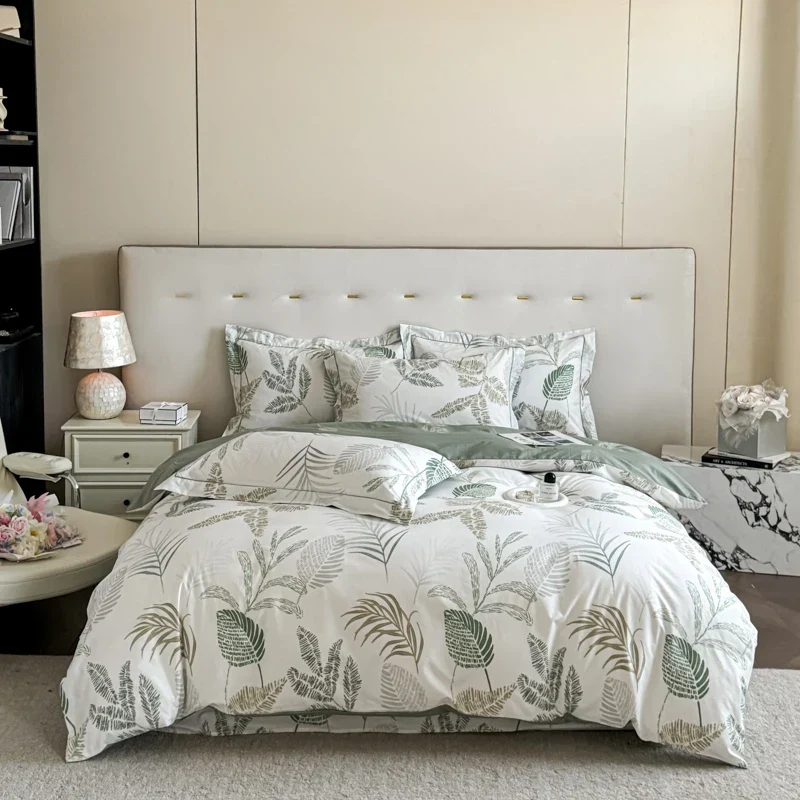 Egyptian Cotton Bettwäsche 3-teilig – Blumenmuster mit 2 Kissenbezügen
