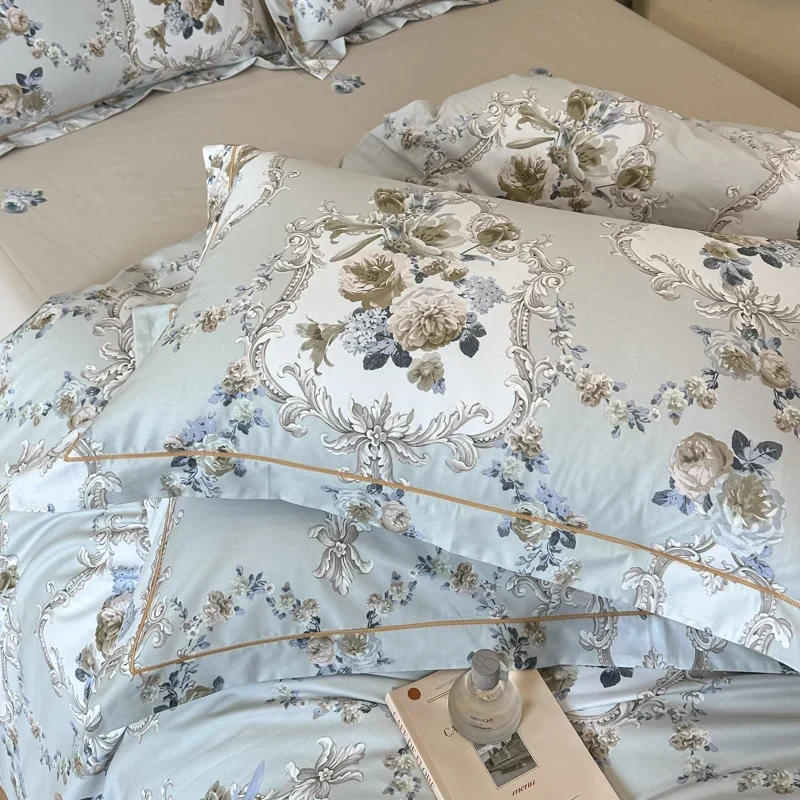 Egyptian Cotton Bettwäsche 3-teilig – Blumenmuster mit Reissverschluss