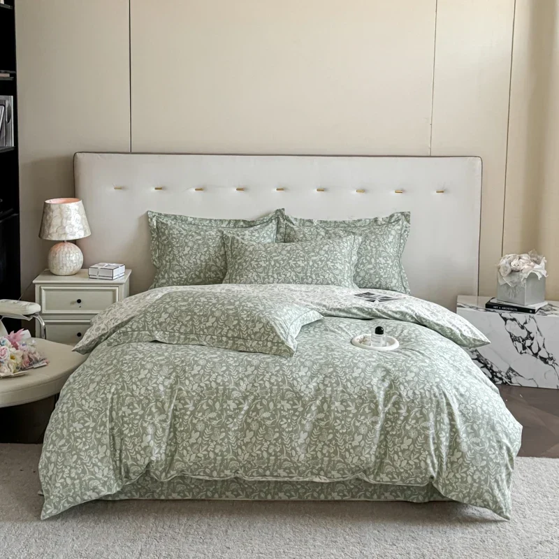 Egyptian Cotton Bettwäsche 3-teilig – Blumenmuster mit Reissverschluss