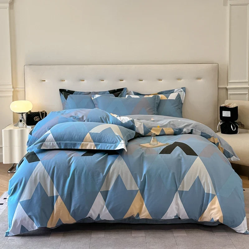 Egyptian Cotton Bettwäsche 3-teilig – Blumenmuster mit Reissverschluss