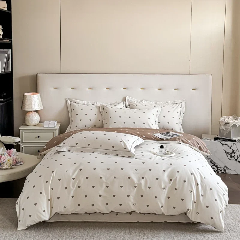 Egyptian Cotton Bettwäsche 3-teilig – Blumenmuster mit Reissverschluss