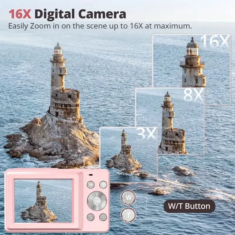 Digitalkamera – kompakte Vintage-Kamera mit 1080p-Video und Fotofunktion