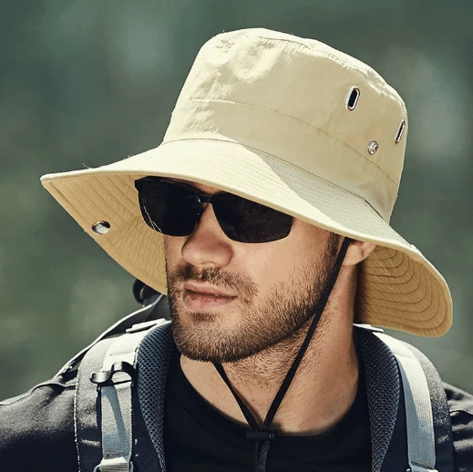 Sonnenhut Herren – atmungsaktiver Outdoor-Hut mit breiter Krempe und UV-Schutz