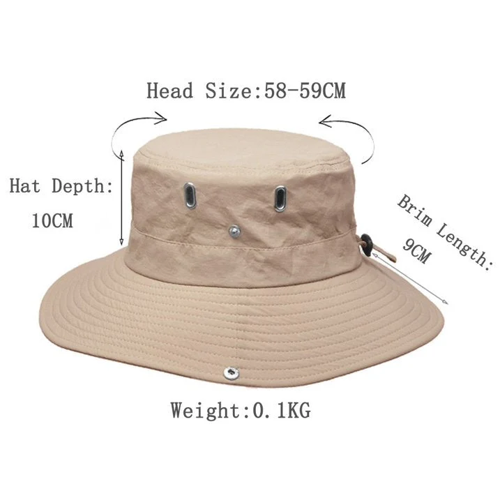 Sonnenhut Herren – atmungsaktiver Outdoor-Hut mit breiter Krempe und UV-Schutz
