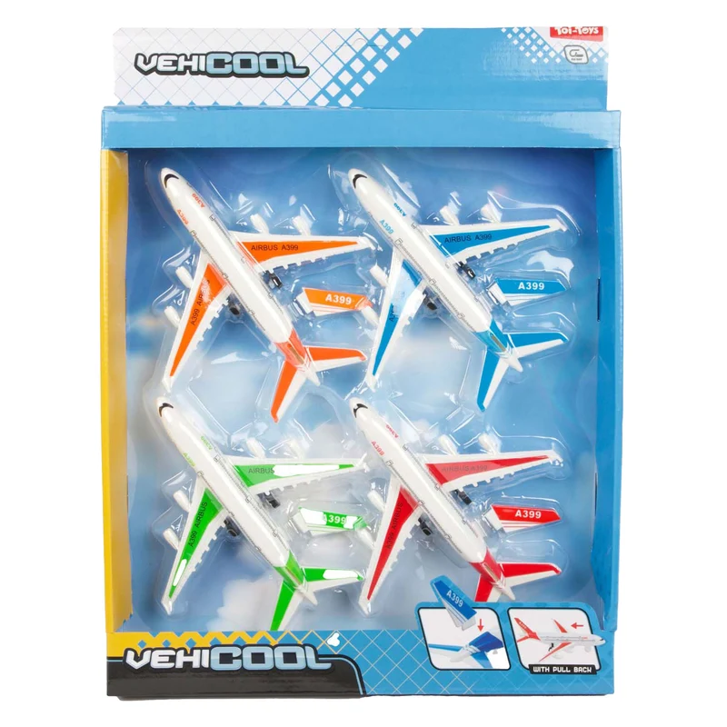 Set Flugzeuge Rückzug -15cm 4St