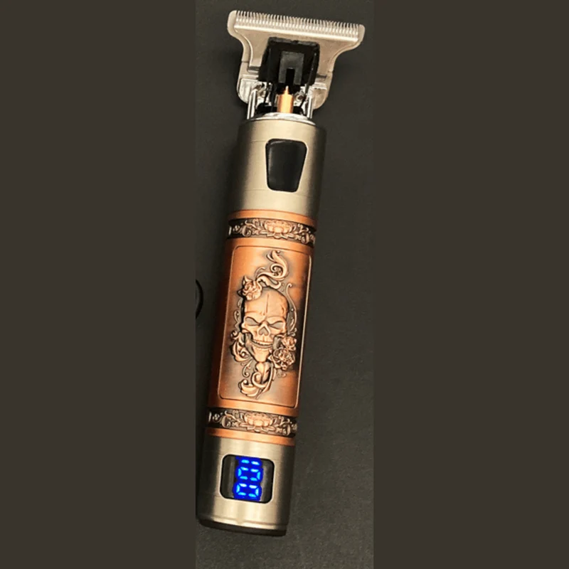 Barttrimmer Herren – Akku Haarschneider mit T-Blade, LED Display und Aufsätzen
