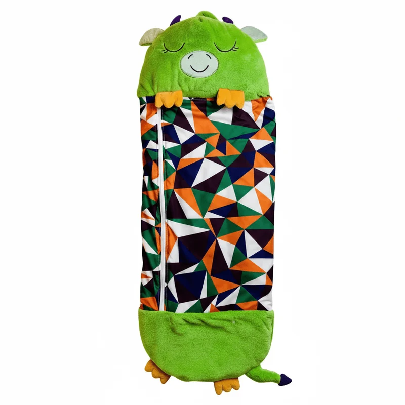 Kinderschlafsack – weicher Kuschel-Schlafsack mit Tierdesign und integriertem Kissen