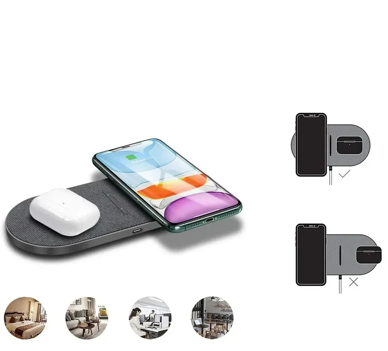 Kabellose Ladestation – 40W Ladepad für Smartphone und Kopfhörer