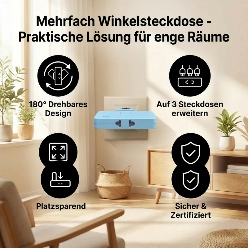 Mehrfach Winkelsteckdose - Praktische Lösung für enge Räume