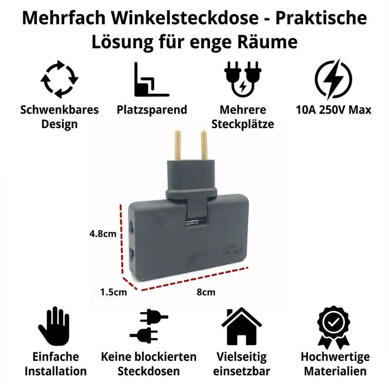 Mehrfach Winkelsteckdose - Praktische Lösung für enge Räume