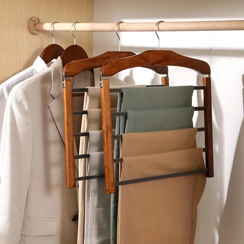Kleiderbügel aus Massivholz – Breite Schulter mit drehbarem Stahlhaken