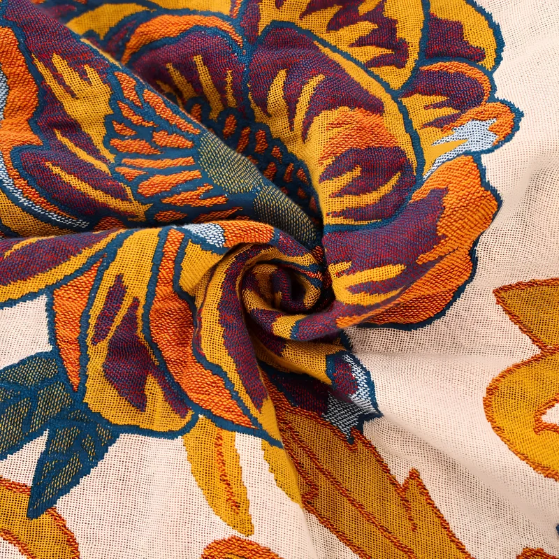 Baumwolldecke wendbar – Blumenmuster auf beiden Seiten, reine Baumwolle