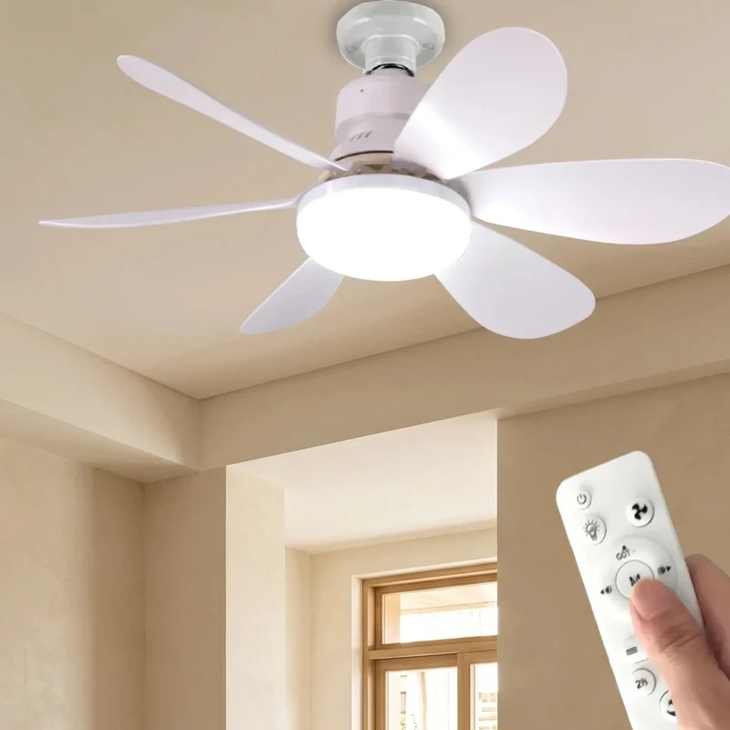 Deckenventilator mit Licht – Dimmbarer LED-Ventilator mit E27 und Fernbedienung