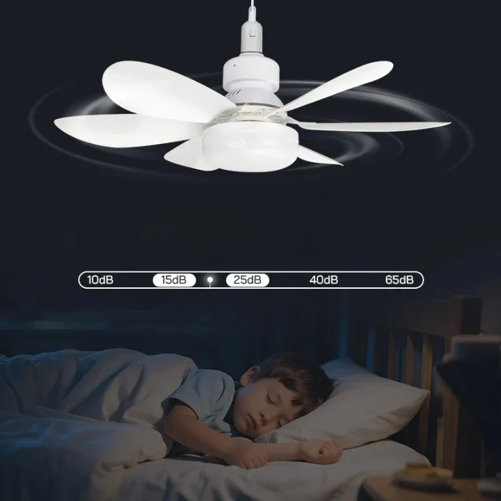 Deckenventilator mit Licht – Dimmbarer LED-Ventilator mit E27 und Fernbedienung