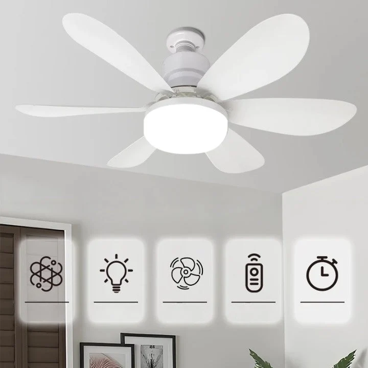 Deckenventilator mit Licht – Dimmbarer LED-Ventilator mit E27 und Fernbedienung