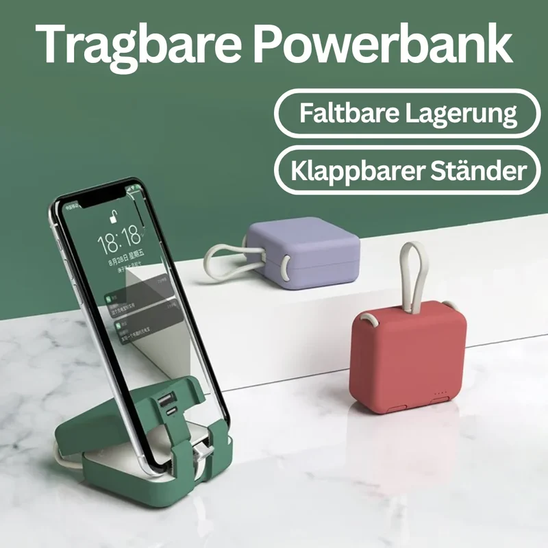 Faltbare Powerbank – Tragbares Notfall-Ladegerät für unterwegs