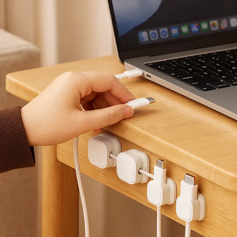 Magnetischer Kabel-Organisator - Selbstklebendes Kabelmanagement 6er Set