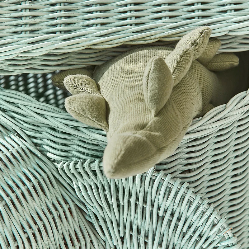 BELLYBOO Elefantenkorb – Handgeflochtener Rattan-Aufbewahrungskorb in Elefantenform mit Deckel für Kinderzimmer