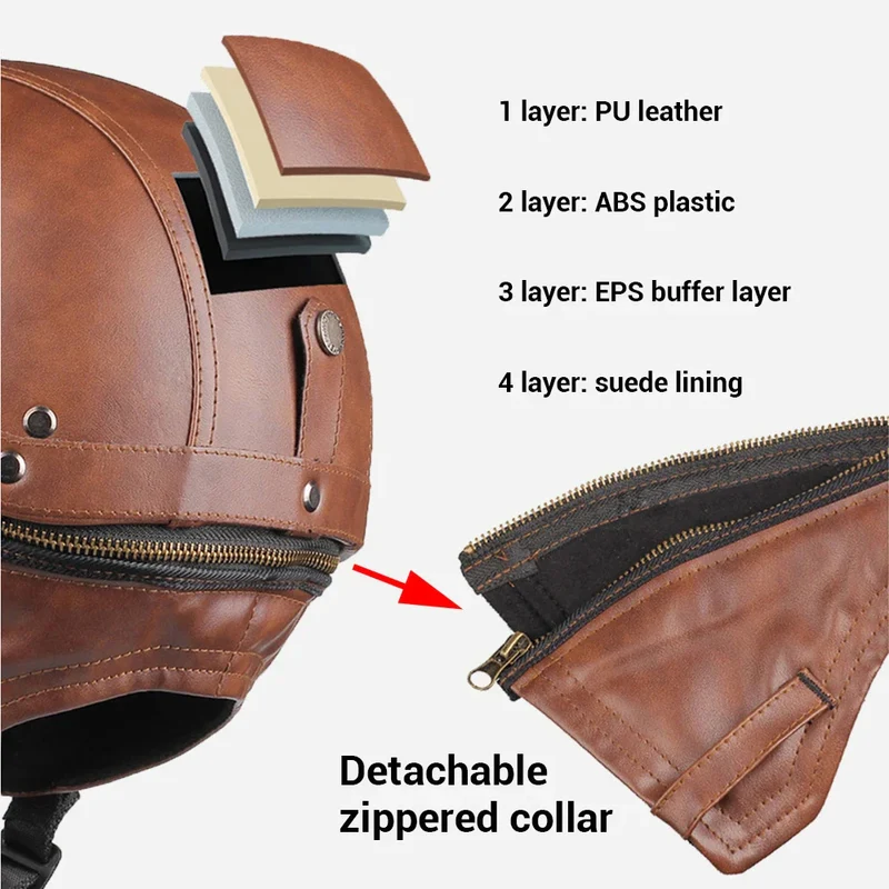 Retro-Motorradhelm – DOT-Zertifizierung mit leichter ABS-Konstruktion