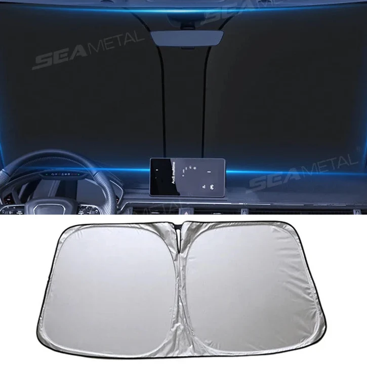 Auto Sonnenschutz Faltbar – Metallgrauer UV-Schutz für Frontscheibe 140 × 80 cm