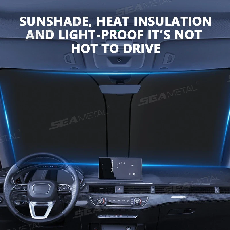 Auto Sonnenschutz Faltbar – Metallgrauer UV-Schutz für Frontscheibe 140 × 80 cm