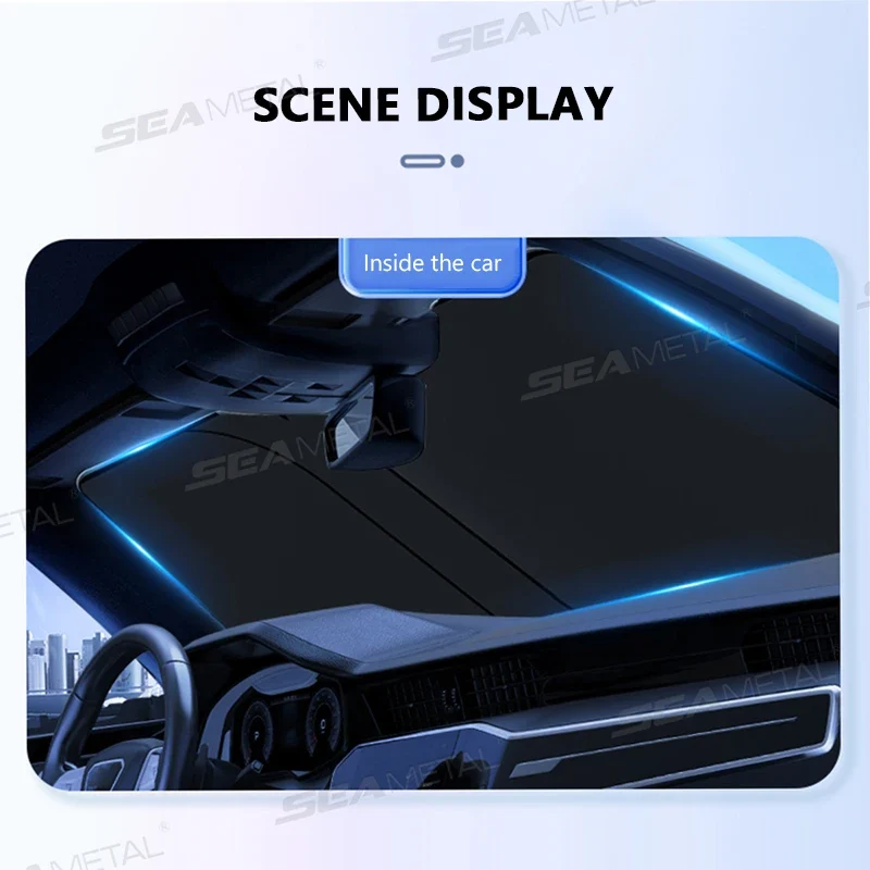 Auto Sonnenschutz Faltbar – Metallgrauer UV-Schutz für Frontscheibe 140 × 80 cm