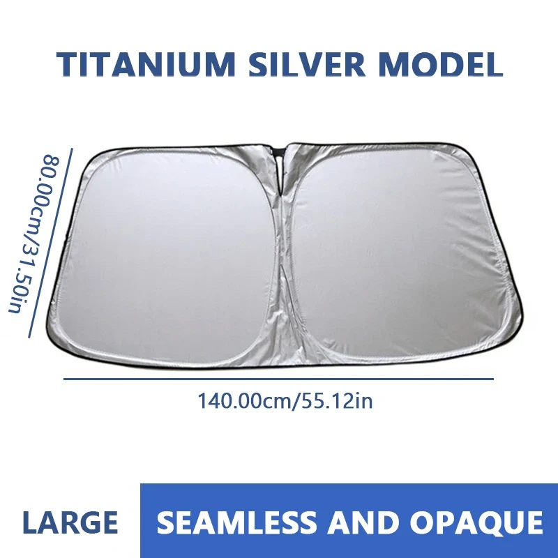 Auto Sonnenschutz Faltbar – Metallgrauer UV-Schutz für Frontscheibe 140 × 80 cm