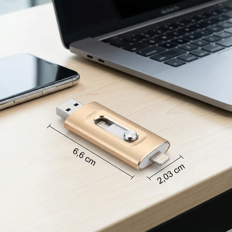 3-in-1 USB-Speicherstick – High-Speed USB 3.0 OTG-Stick mit Type-C-Adapter für ältere Smartphone & PC